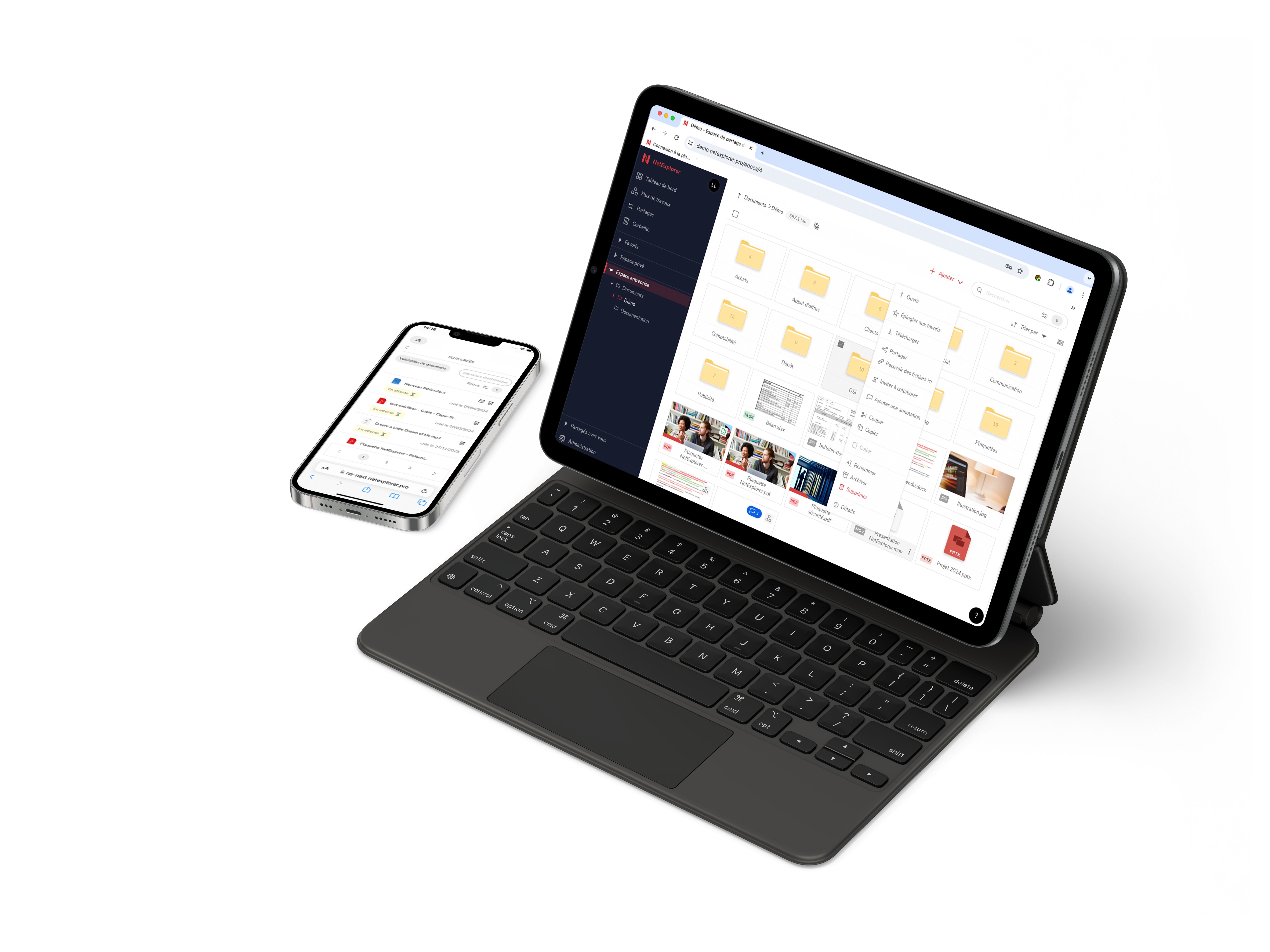 screenshot of NetExplorer Workspace